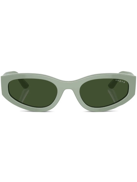  Vogue Eyewear Logo-print Oval-frame Sunglasses - Green 