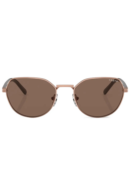  Vogue Eyewear Round Frames Tinted Sunglasses - Gold 