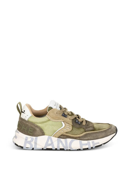  Voile Blanche Panelled Lace-up Sneakers - Green 