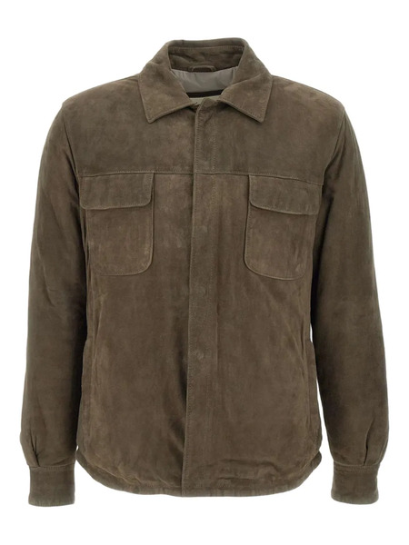  Volfagli Suede Shirt Jacket - Brown 