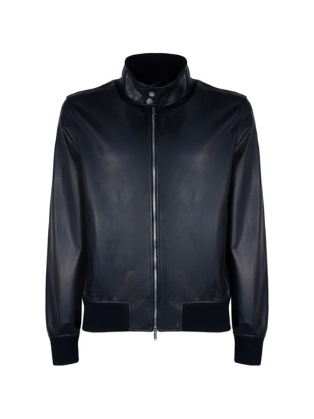  Volfagli Zip-up Lambskin Bomber Jacket - Blue 