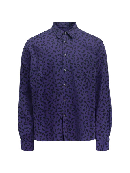  Vowels Leopard-print Shirt - Blue 