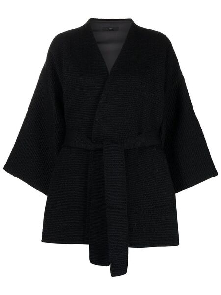  Voz Belted Wide-sleeve Jacket - Black 