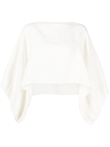 Voz Cropped Long-sleeved Cape Top - White 