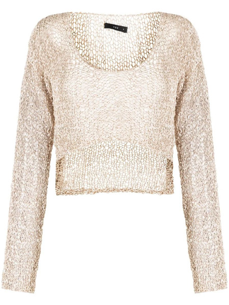  Voz Cropped Loose-knit Jumper - Brown 