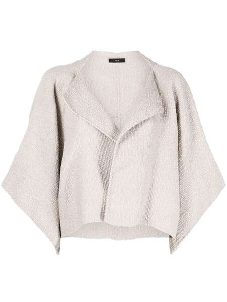  Voz Cropped Wide-sleeve Bolero - Grey 