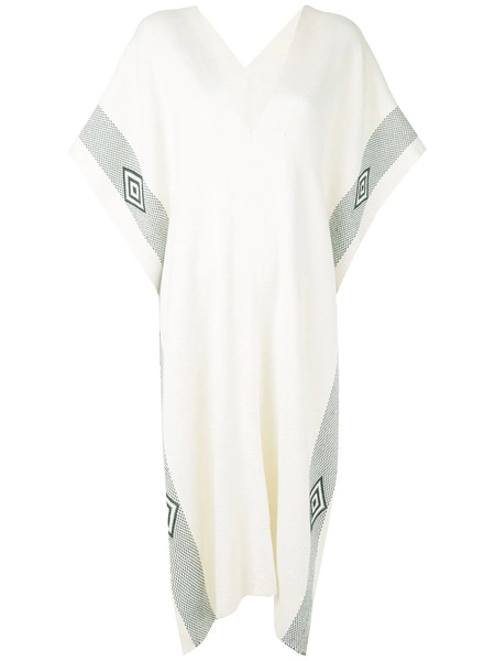 Voz Diamante Pattern Poncho - White 