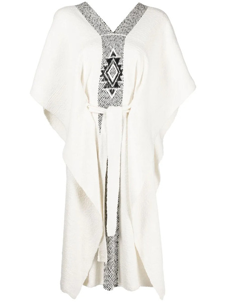  Voz Estrella Tied-waist Kaftan - White 