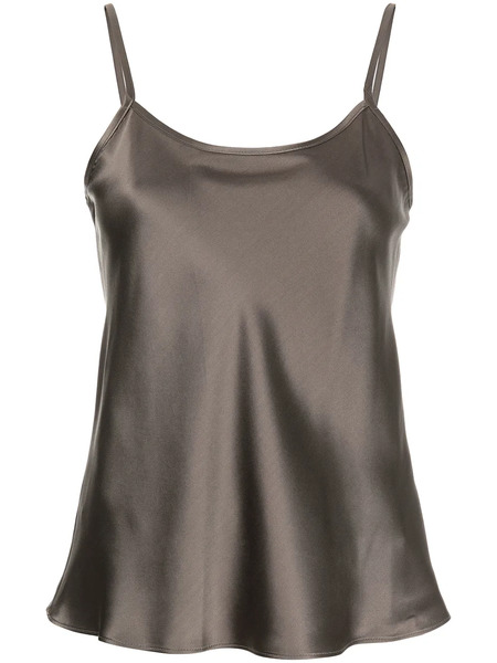  Voz Flared Silk Vest Top - Grey 