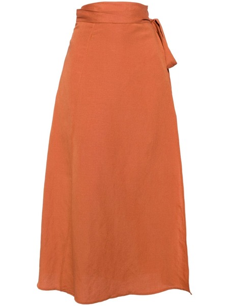  Voz High-waisted Wrap Maxi Skirt - Orange 