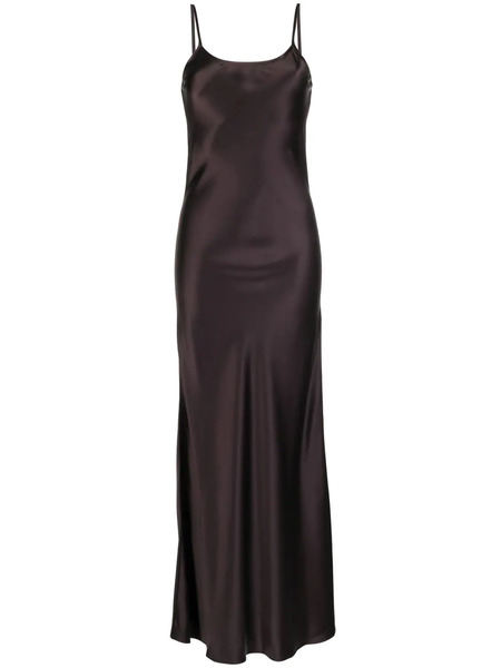 Voz Liquid Silk Slip Dress - Brown 
