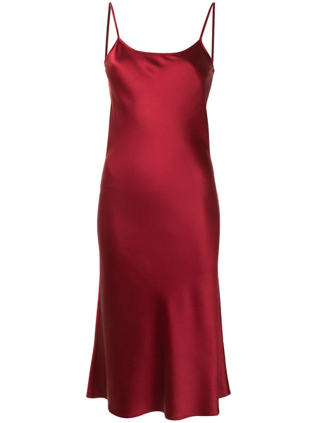  Voz Midi Silk Slip Dress - Red 