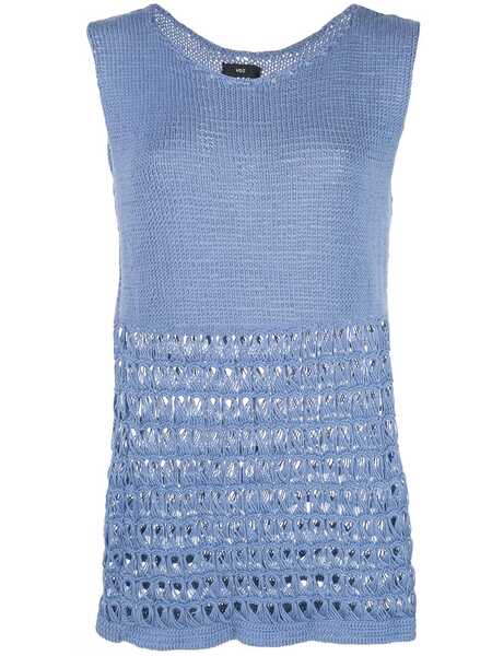  Voz Sleeveless Knitted Top - Blue 