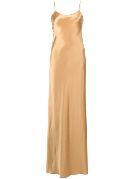 Voz Sleeveless Silk Maxi Slip Dress - Gold 