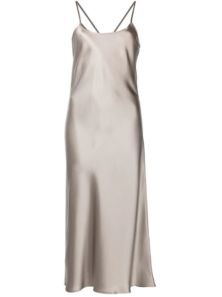  Voz Sleeveless Silk Midi Dress - Grey 