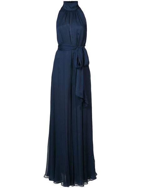  Voz Tie Waist Draped Jumpsuit - Blue 