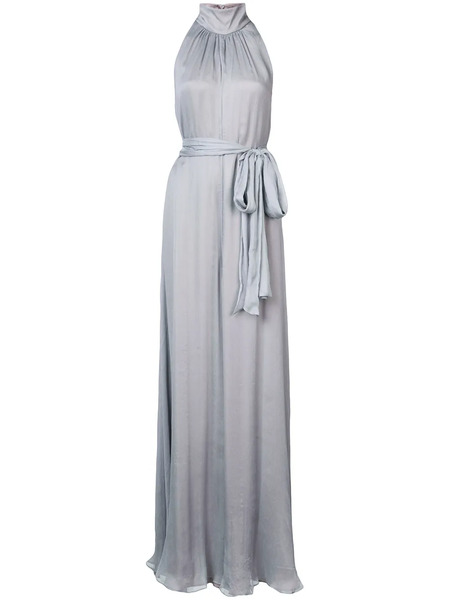  Voz Tie Waist Draped Jumpsuit - Grey 