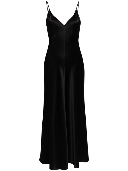  Voz V-neck Slip Silk Dress - Black 
