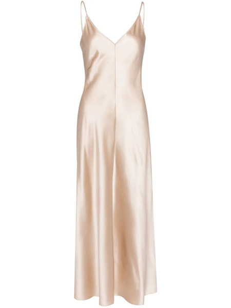  Voz V-neck Slip Silk Dress - Neutrals 