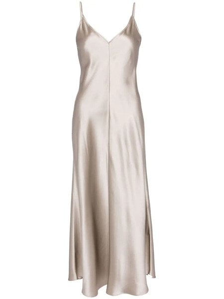  Voz V-neck Slip Silk Dress - Neutrals 