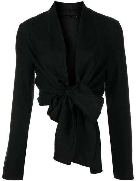 Voz V-neck Wrap Blouse - Black 