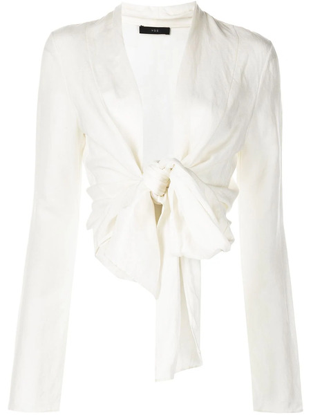  Voz V-neck Wrap Blouse - White 