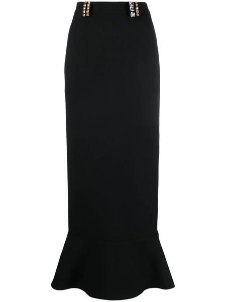  V:pm Atelier Alette Crystal-embellished Crepe Maxi Skirt - Black 