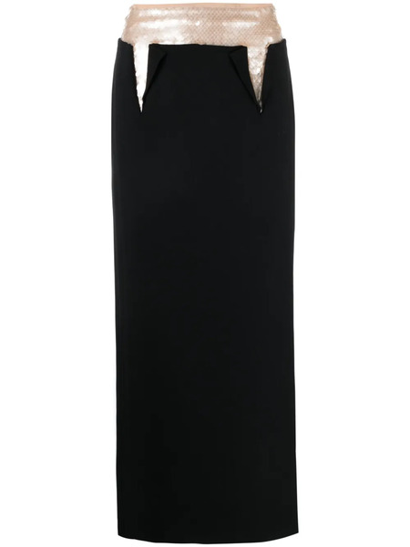  V:pm Atelier Nerida Double-waist Sequin Maxi Skirt - Black 