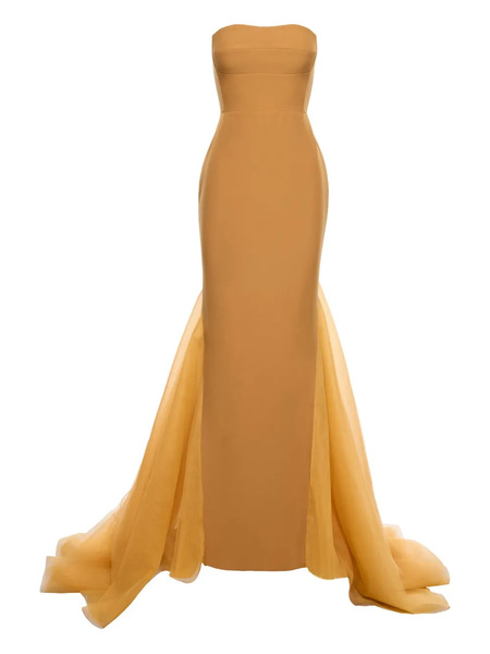  V:pm Atelier Strapless Tulle-overlay Gown - Yellow 
