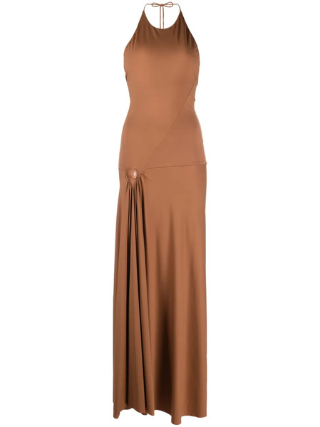  V:pm Atelier Tori Halterneck Gown - Brown 
