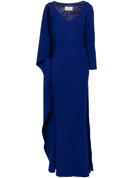  V:pm Atelier Vinette Cape-insert Gown - Blue 