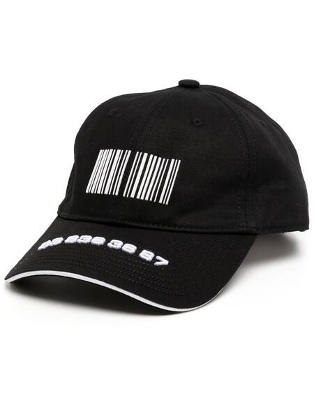  Vtmnts Barcode-print Baseball Cap - Black 