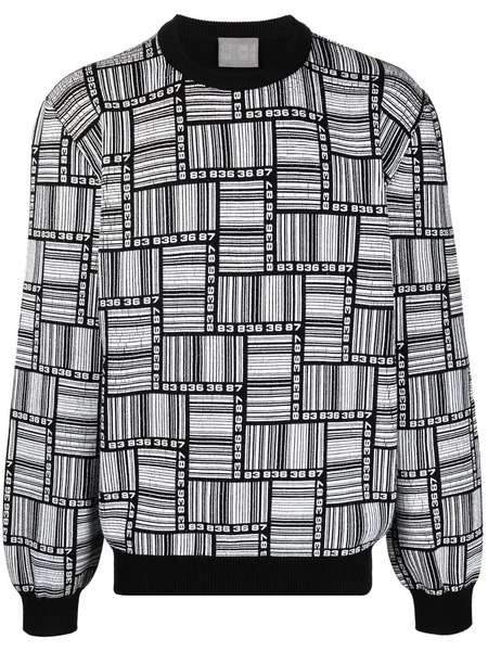  Vtmnts Crew Neck Patterned Jumper - Black 