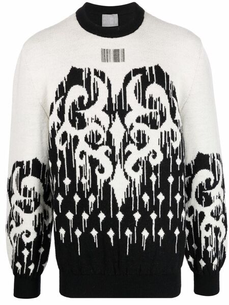  Vtmnts Drip-print Jumper - Black 