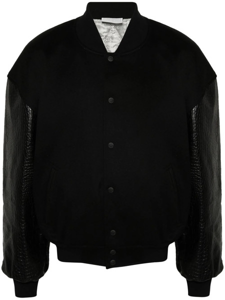  Vtmnts Embossed-crocodile Detail Bomber Jacket - Black 