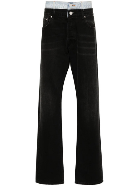  Vtmnts Layered-effect Cotton Jeans - Black 