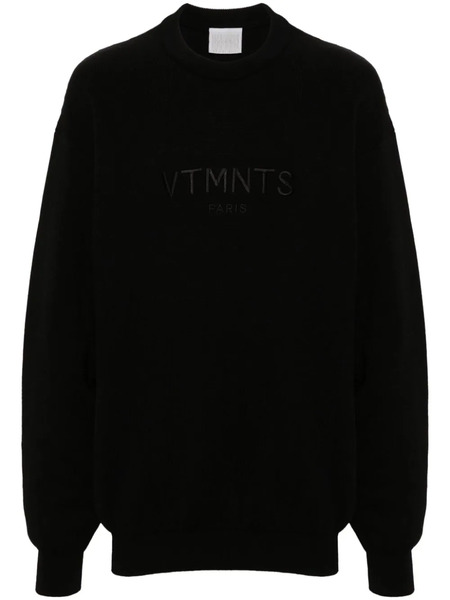  Vtmnts Logo-embroidered Jumper - Black 