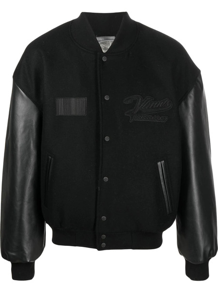  Vtmnts Logo-patch Long-sleeve Bomber Jacket - Black 