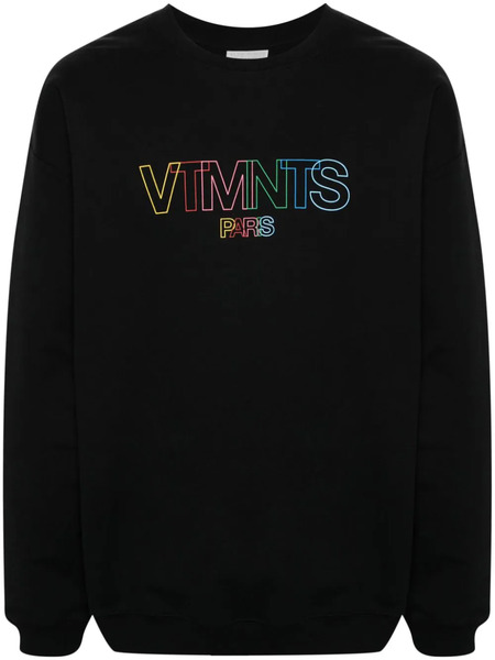  Vtmnts Logo-print Crew-neck Sweatshirt - Black 