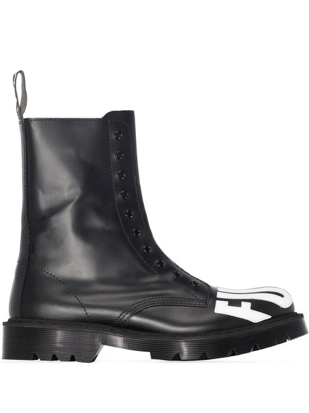  Vtmnts Slogan-print Army Boots - Black 