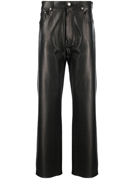  Vtmnts Straight-leg Leather Trousers - Black 