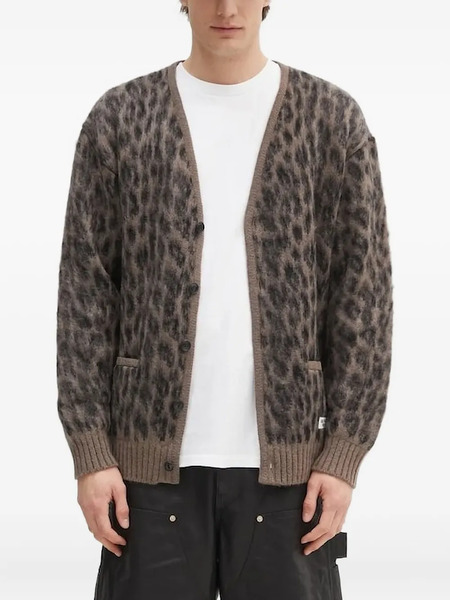  Wacko Maria Leopard-print Button Cardigan - Brown 