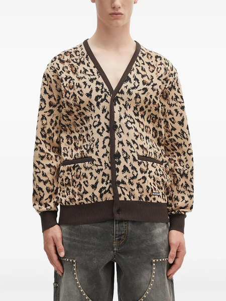  Wacko Maria Leopard-print Buttoned Cardigan - Neutrals 