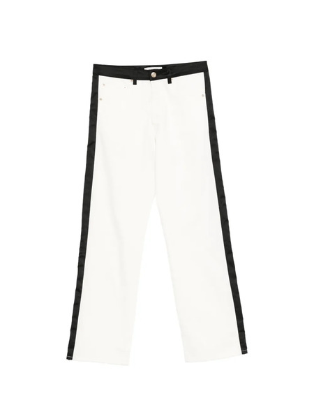  Wales Bonner Belt-loop Logo-patch Trousers - White 
