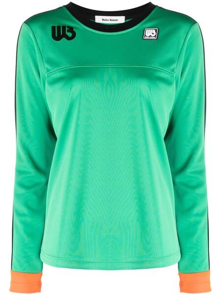  Wales Bonner Logo-patch Organic-cotton Sweatshirt - Green 