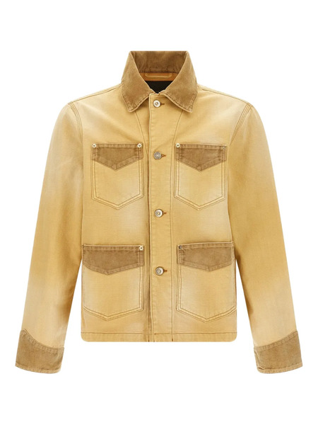  Wales Bonner Sierra Corduroy-panel Canvas Jacket - Yellow 