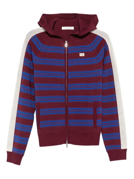 Wales Bonner Striped Zip-up Hoodie - Red 