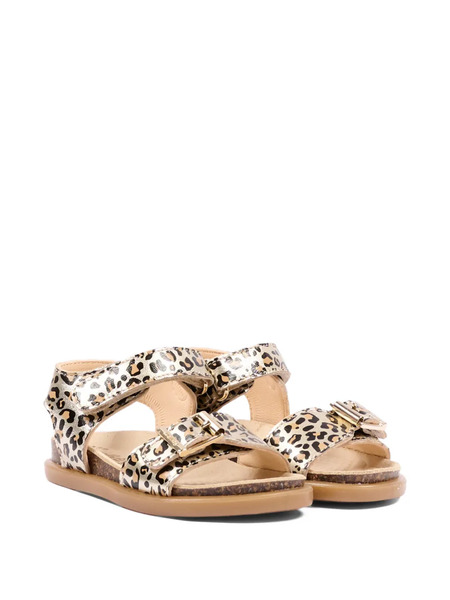  Walkey Buckle Animal Print Sandals - Neutrals 