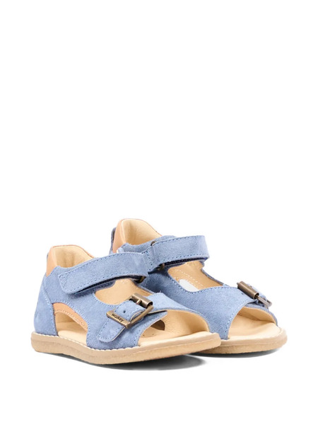  Walkey Buckle Leather Sandals - Blue 