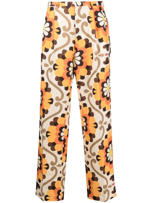  Walter Van Beirendonck Pre-owned Dream Flower-print Trousers - Neutrals 
